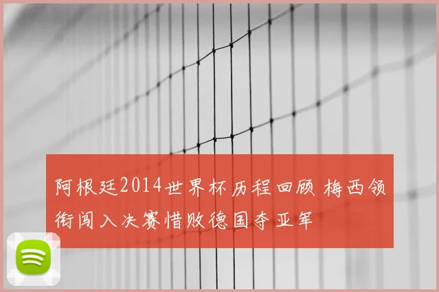 阿根廷2014世界杯历程回顾 梅西领衔闯入决赛惜败德国夺亚军